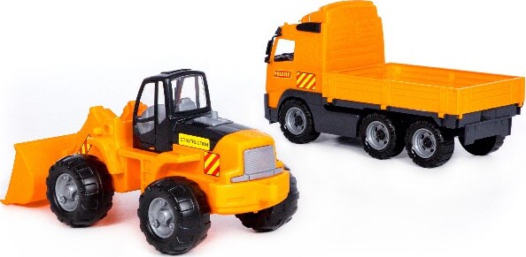 Wader Volvo - Legetøjs Lastbil Med Gummiged - Gul