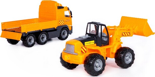 Wader Volvo - Legetøjs Lastbil Med Gummiged - Gul