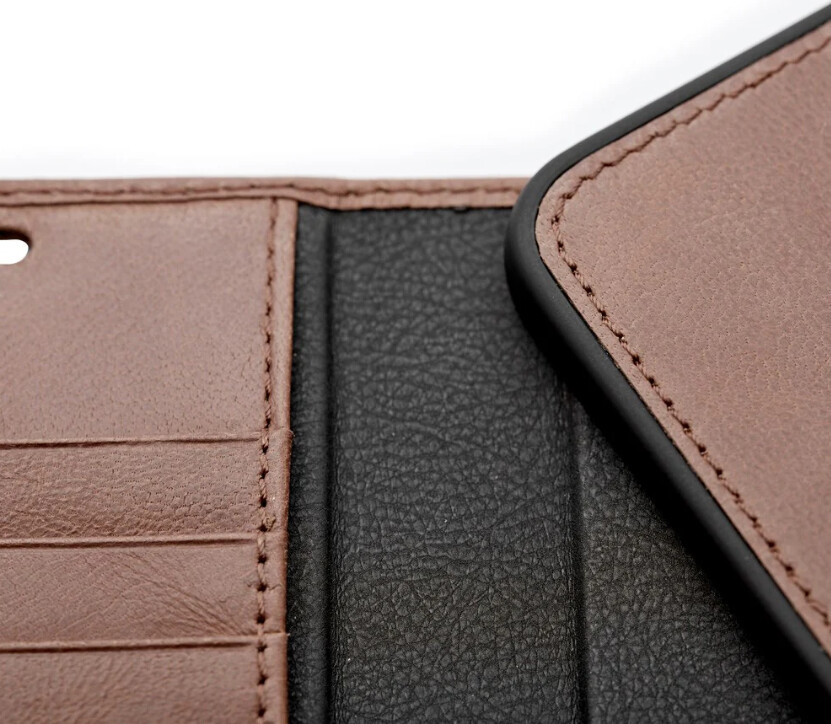 Trunk - Iphone 12 Mini - 2-I-1 Flip Cover - Ægte Læder - Brun