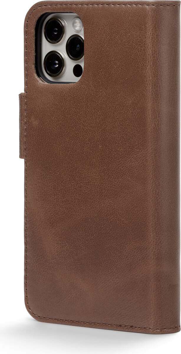 Trunk - Iphone 12 Pro Max - 2-I-1 Flip Cover - Ægte Læder - Brun