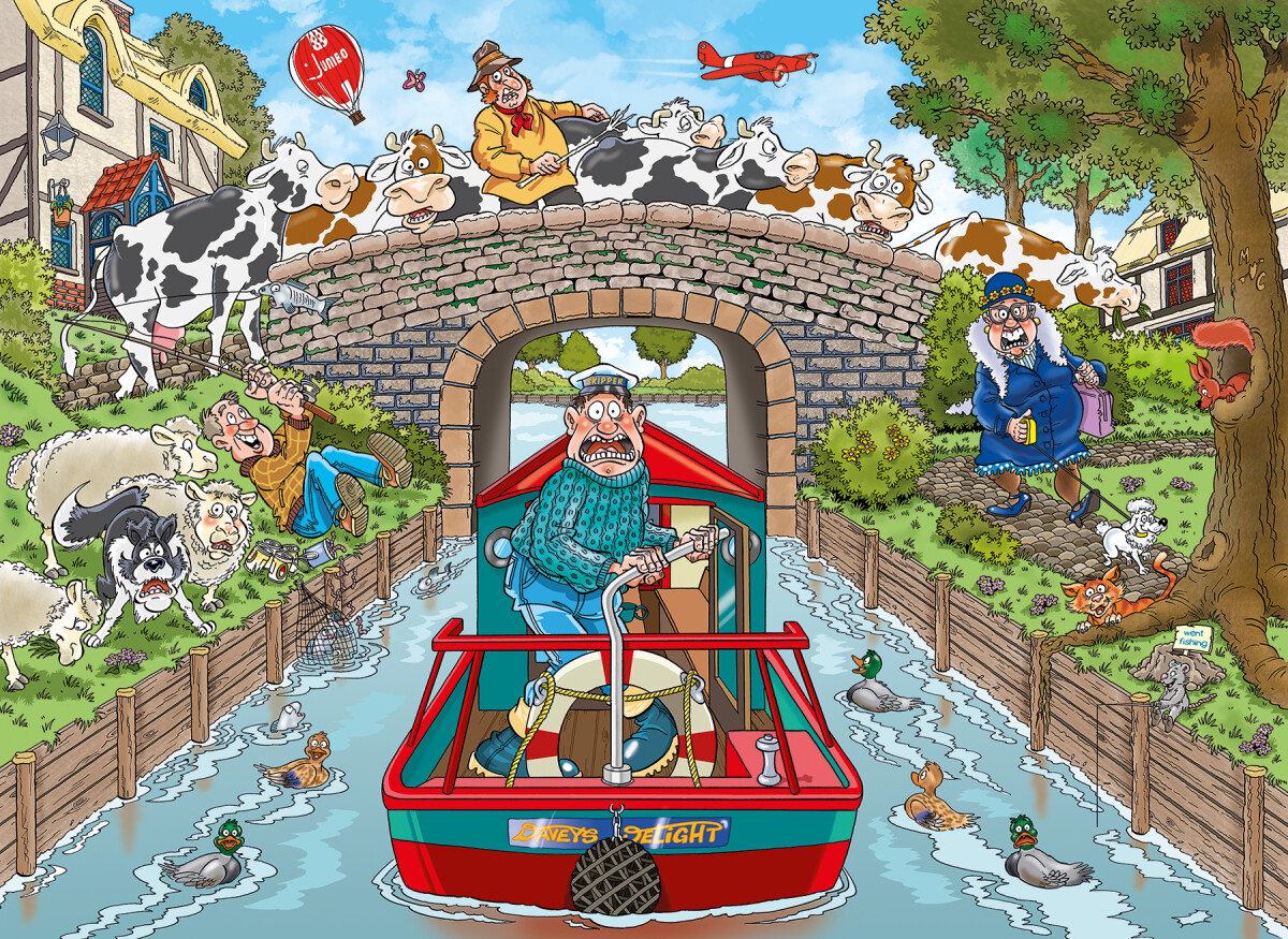 Wasgij - Original 33 - Calm On The Canal Puzzle - 1000 Brikker