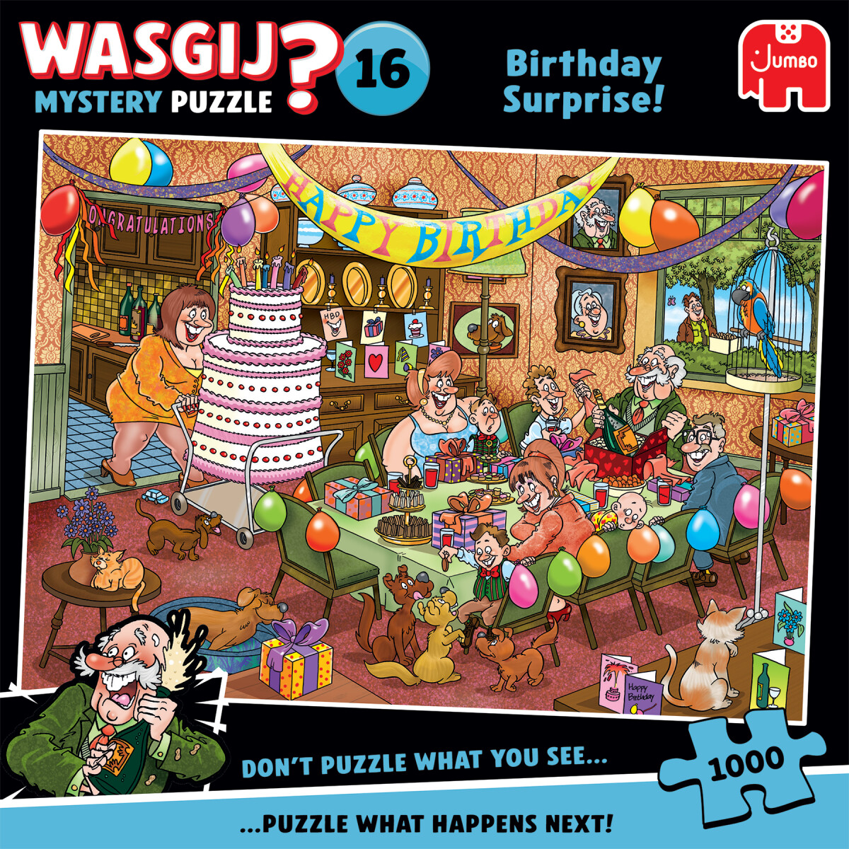 Wasgij - Mystery 16 - Birthday Surprise Puzzle - 1000 Brikker