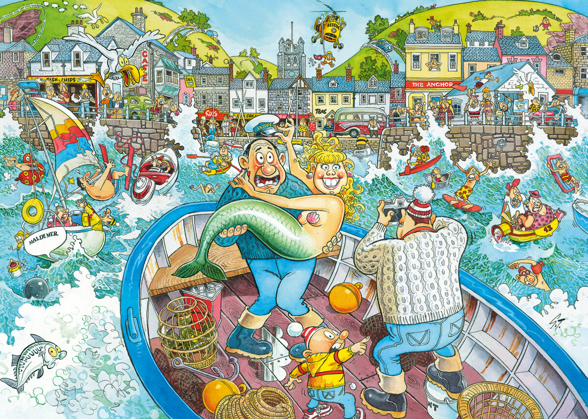 Wasgij - Original 16 - Catch Of The Day Puzzle - 1000 Brikker