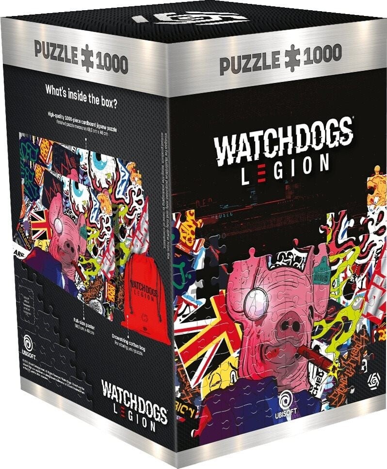 Watch Dogs Legion Puslespil - Pig Mask - 1000 Brikker - Ubisoft