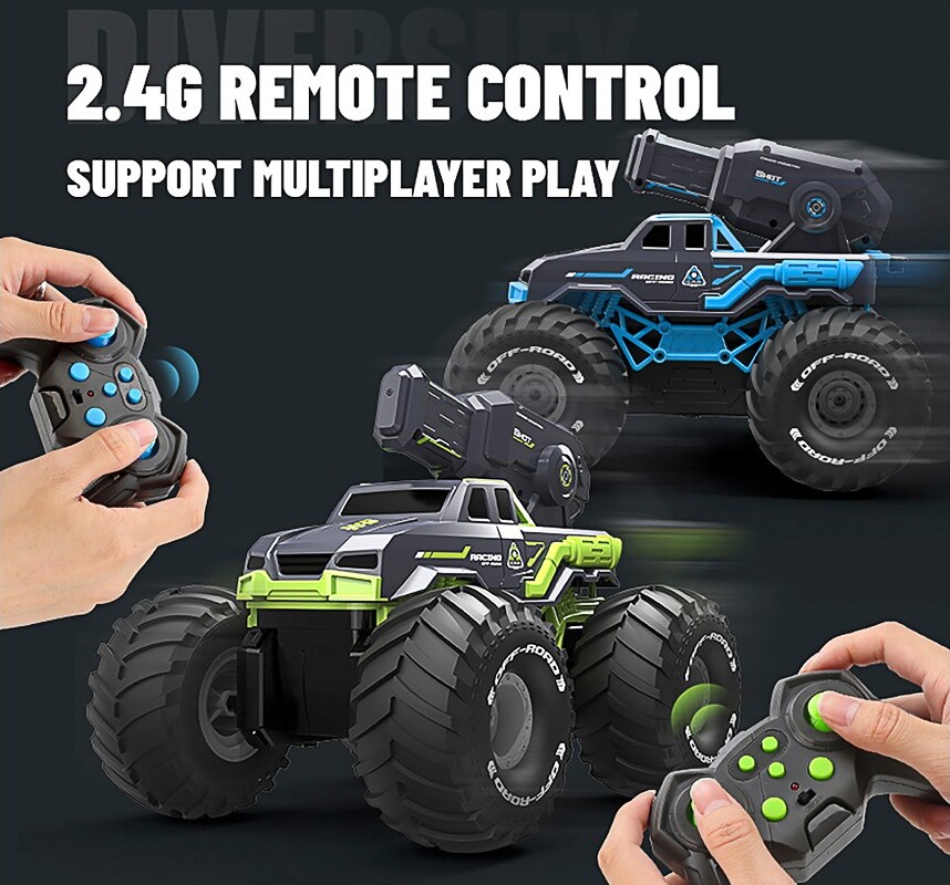 Tec-Toy - Fjernstyret Off-Road Bil Med Vandkanon - Water Shooting
