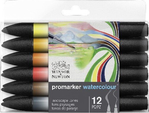 Winsor Newton - Promarker Tusser - Landscape Tones - 12 Farver