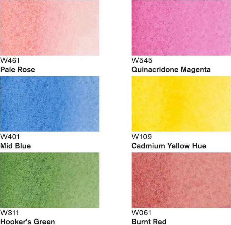 Promarker Watercolour Markers - 6 Vandfarve Tusser - Floral - Winsor Newton