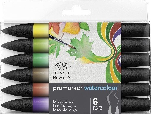 Winsor Newton - Promarker Tusser - Foliage Tones - 6 Farver
