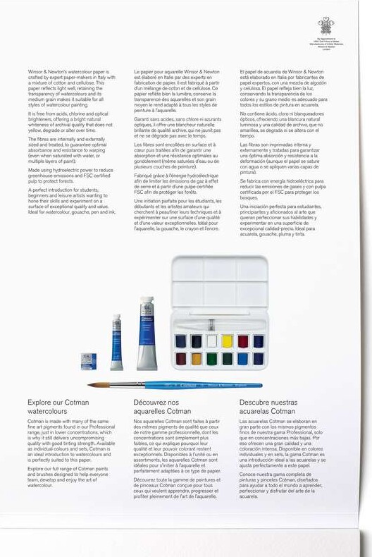 Akvarelpapir - A4 - Cold Press - Winsor Newton - 12 Ark