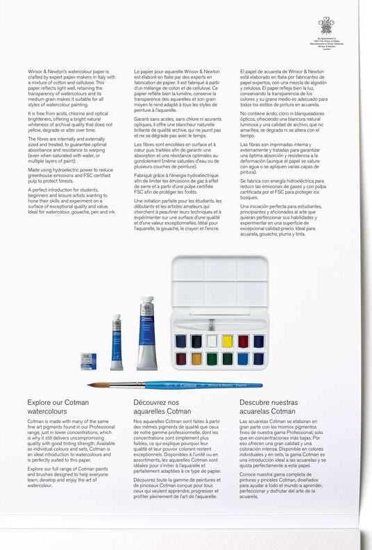 Akvarelpapir - A5 - Cold Press - Winsor Newton - 12 Ark