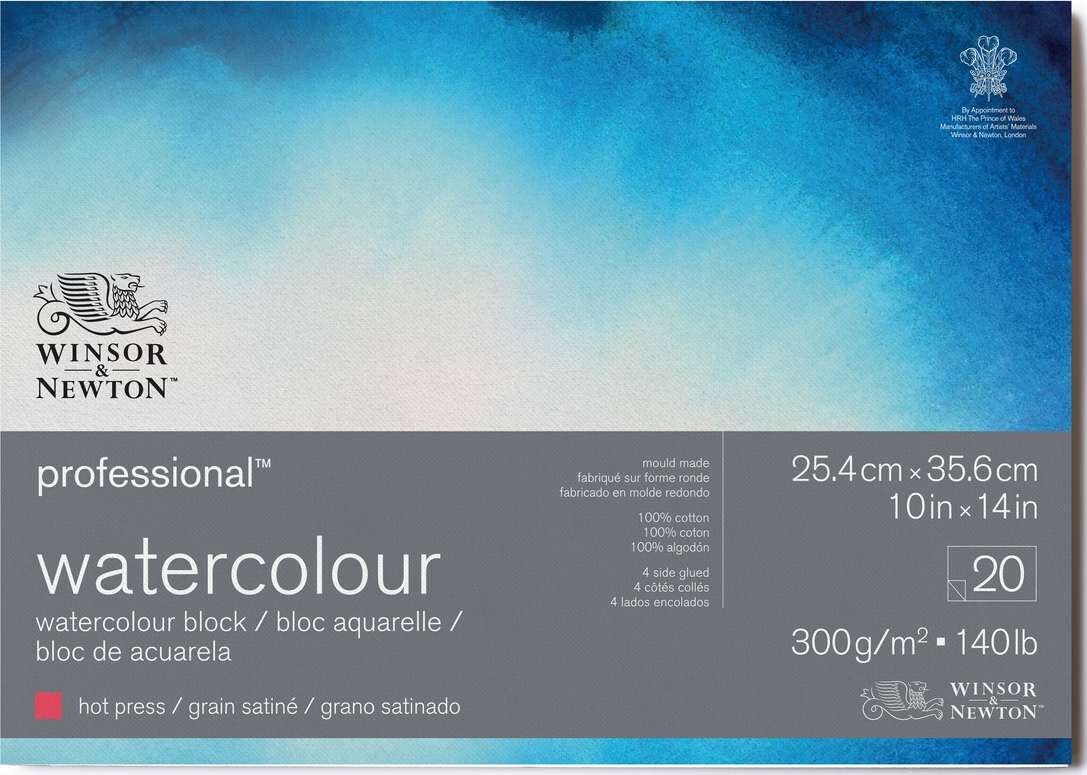 Winsor Newton - Akvarelpapir - 25X35 Cm - Hot Press - 20 Ark