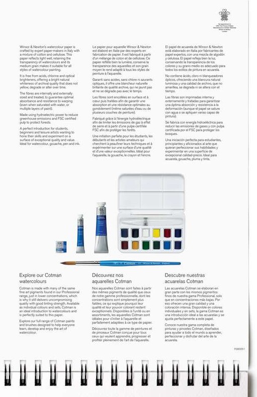 Winsor Newton - Akvarelblok - A3 - Cold Press - 12 Ark