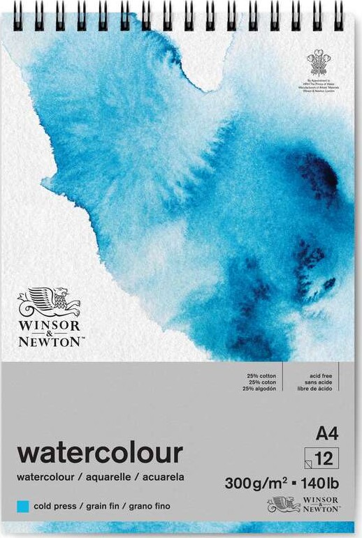 Winsor Newton - Akvarelblok - A4 - Cold Press - 12 Ark