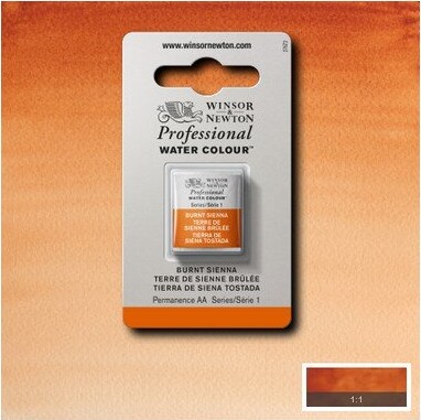 Winsor Newton - Akvarelfarve 12 Pan - Burnt Sienna