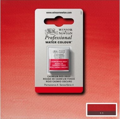 Winsor Newton - Akvarelfarve 12 Pan - Cadmium Red Deep