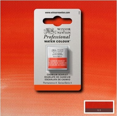 Winsor Newton - Akvarelfarve 12 Pan - Cadmium Scarlet