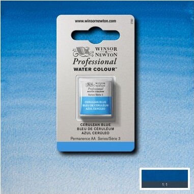 Winsor Newton - Akvarelfarve 12 Pan - Cerulean Blue