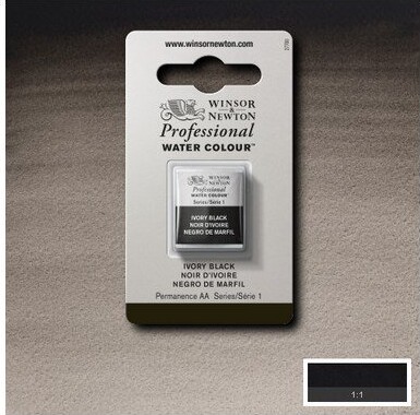 Winsor Newton - Akvarelfarve 12 Pan - Ivory Black
