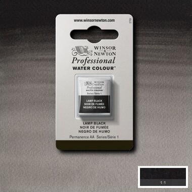 Winsor Newton - Akvarelfarve 12 Pan - Lamp Black