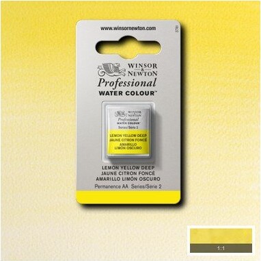 Winsor Newton - Akvarelfarve 12 Blok - Lemon Yellow Deep