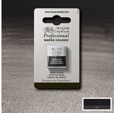 Winsor Newton - Akvarelfarve 12 Blok - Mars Black