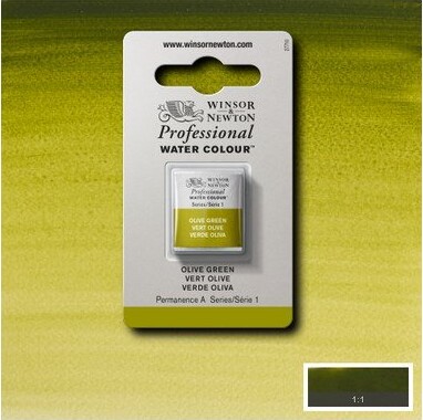 Winsor Newton - Akvarelfarve 12 Pan - Olive Green