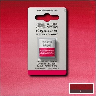 Winsor Newton - Akvarelfarve 12 Blok - Permanent Carmine