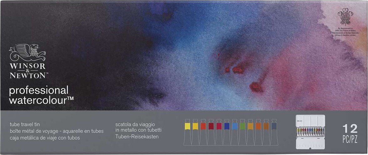 Winsor Newton - Akvarelfarve Sæt - Lightweight Sketchers Box - 12X5 Ml
