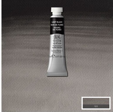 Winsor Newton - Akvarelfarve - Lamp Black 5 Ml