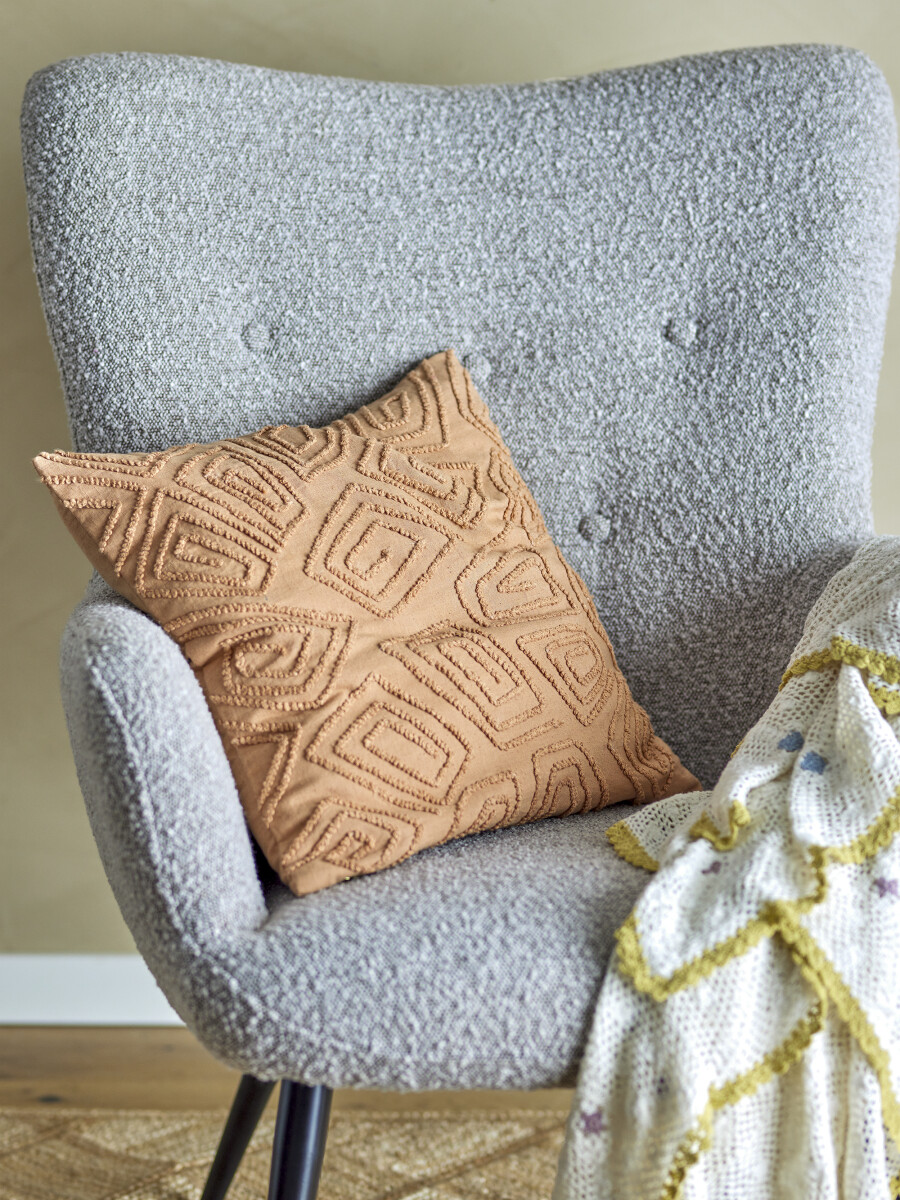 Bloomingville - Watton Pude - Brun - Bomuld - 45X45 Cm