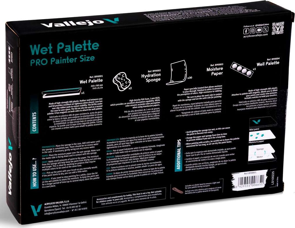 Vallejo - Wet Palette - Pro Painter Size - B90001