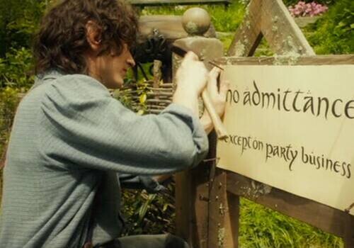 Hobbitten The Hobbit Skilt - No Admittance - Replika - Skala 1 1