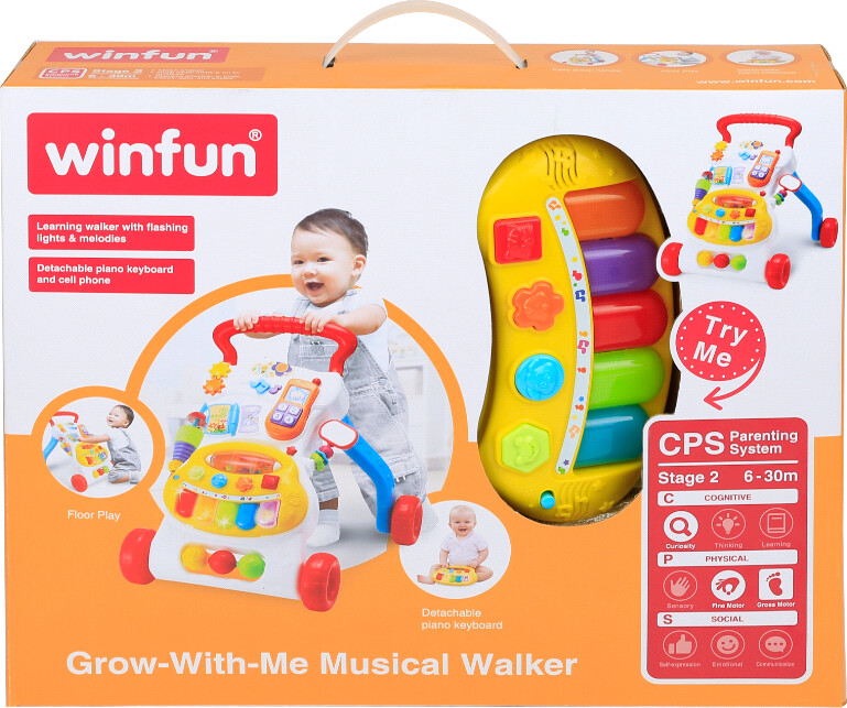 Winfun - Gåvogn Med Musik Til Baby - Grow-With-Me