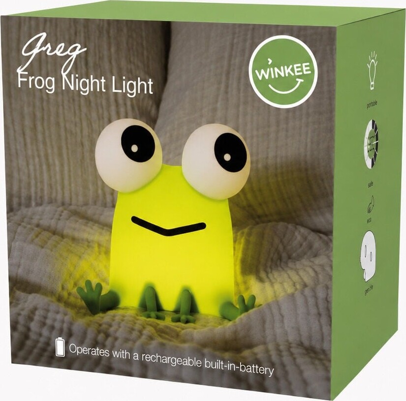 Winkee - Bordlampe Nightlight Frog Greg - Multimønster