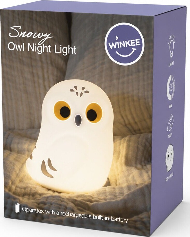 Winkee - Bordlampe Nightlight Owl Snowy - Multimønster