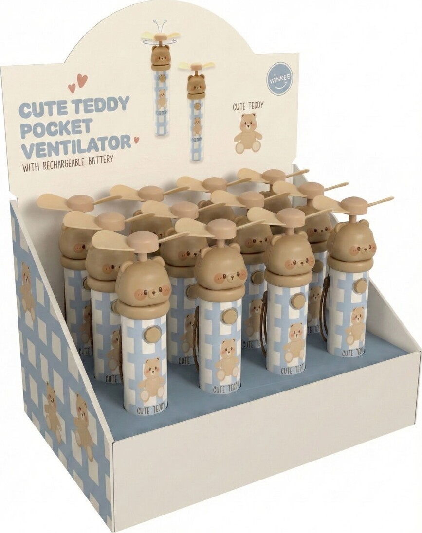 Winkee - Cute Teddy Pocket Håndventilator