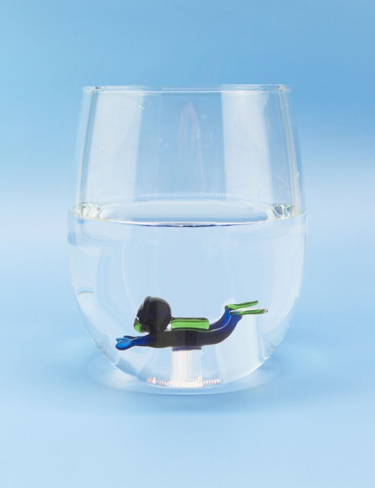 Winkee - Drikkeglas - Handmade Scuba Diver