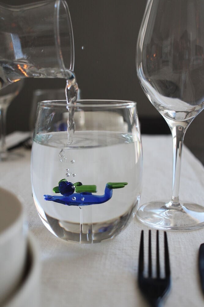 Winkee - Drikkeglas - Handmade Scuba Diver