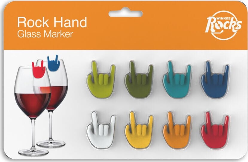 Winkee - Drinks Markører - Rock Hand Glass Marker - Set Of 8