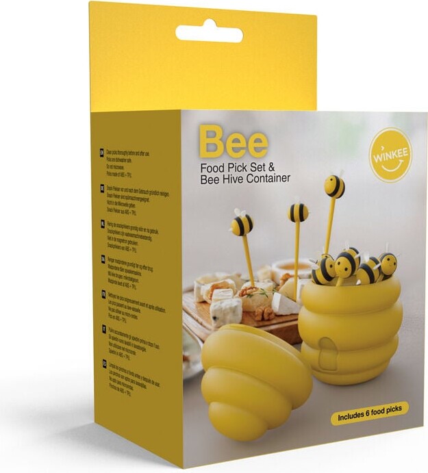 Winkee - Madpinde Med Beholder - Bee Food Pick Set Bee Hive Container