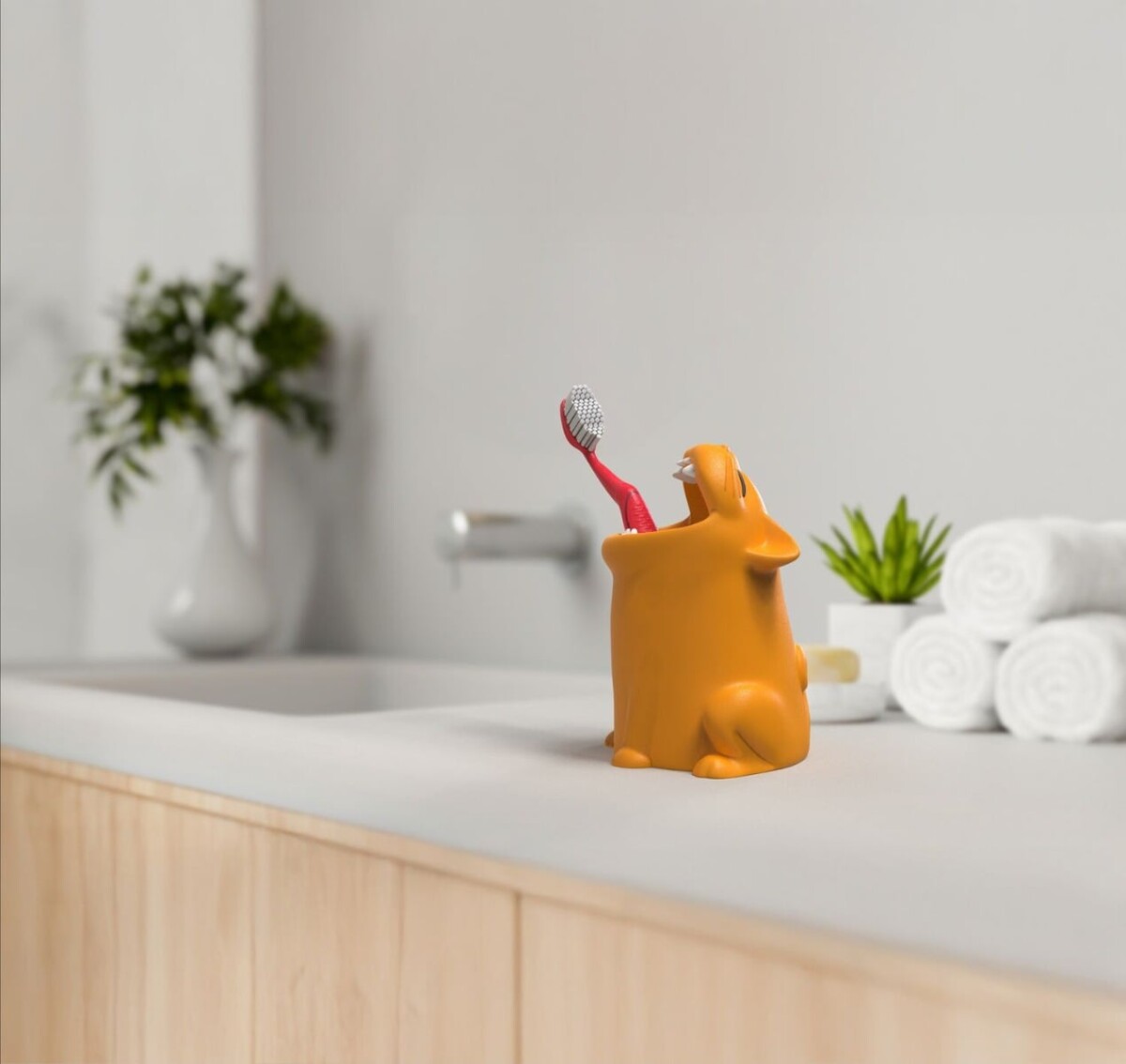Winkee - Tandbørsteholder - Cat - Orange