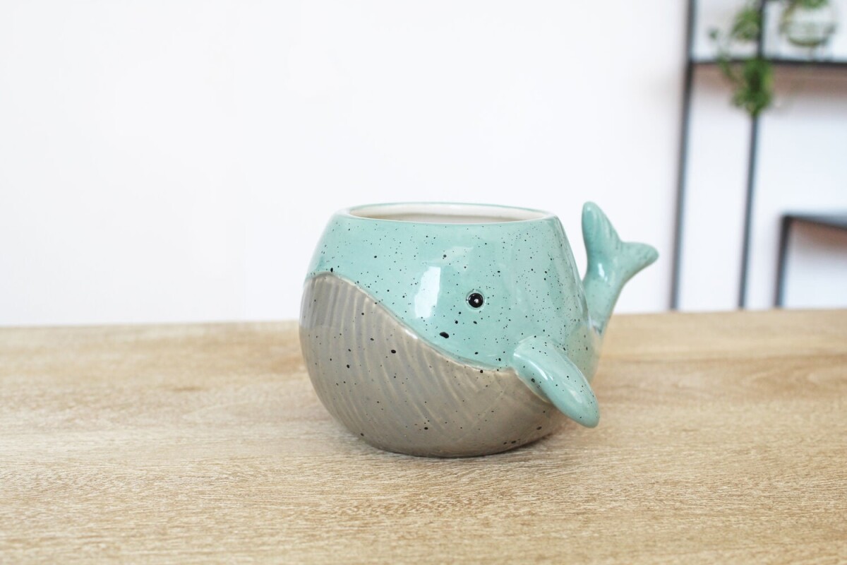 Winkee - Whale Mug - Light Blue And Grey