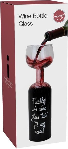 Winkee - Wine Bottle Glass - 075-Liter