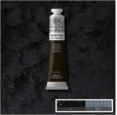 Winsor Newton - Oliemaling - Winton - Lamp Black 200 Ml