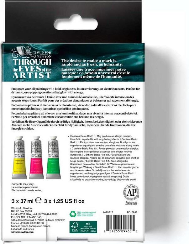 Winsor Newton - Winton Oil Colour Set 3X37 Ml - Fluorescent
