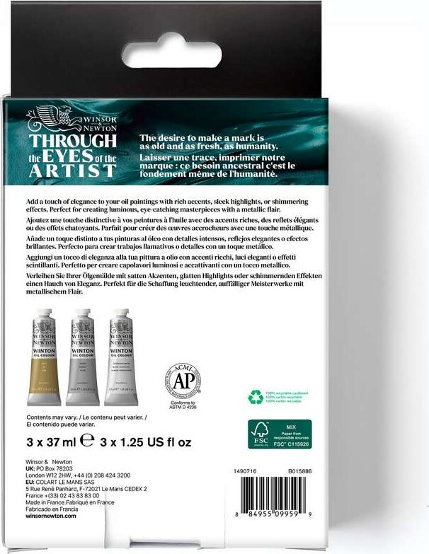 Winsor Newton - Winton Oil Colour - Metallic Set - 3X37 Ml