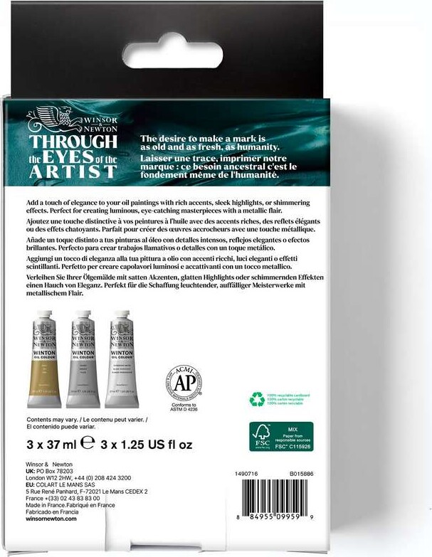 Winsor Newton - Winton Oil Colour - Metallic Set - 3X37 Ml