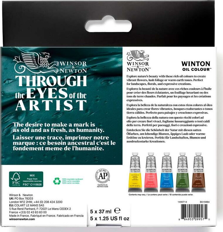 Winsor Newton - Winton Oil Colour - Botanic Set - 5X37 Ml