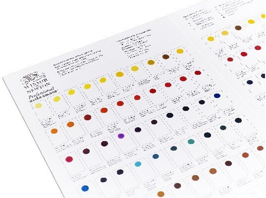 Winsor Newton - Professional Watercolour - Dot Card - Farvekort