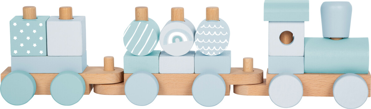 Legetøjstog Med Stableklodser - Træ - Til Børn - Blå - Small Foot